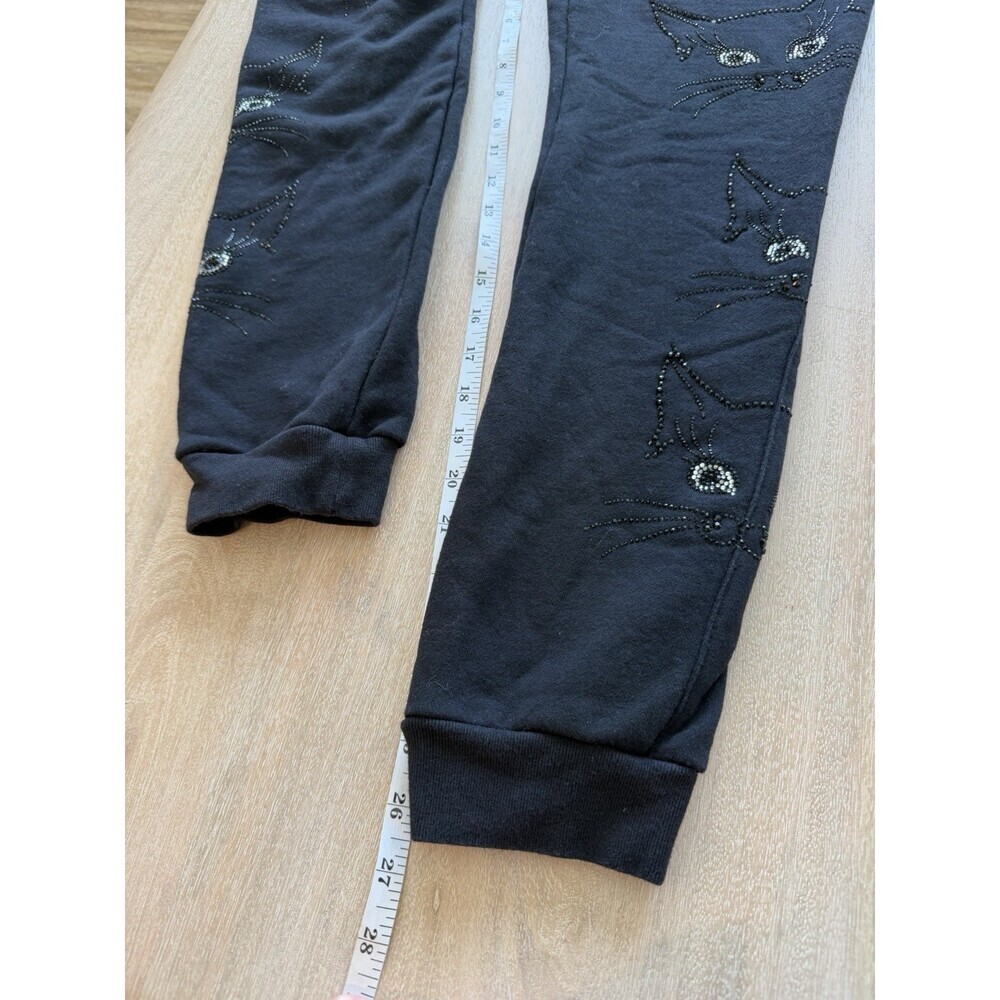 Philipp Plein Cat Bedazzled Black Jogger Sweatpants Size Large - Picture 7 of 9